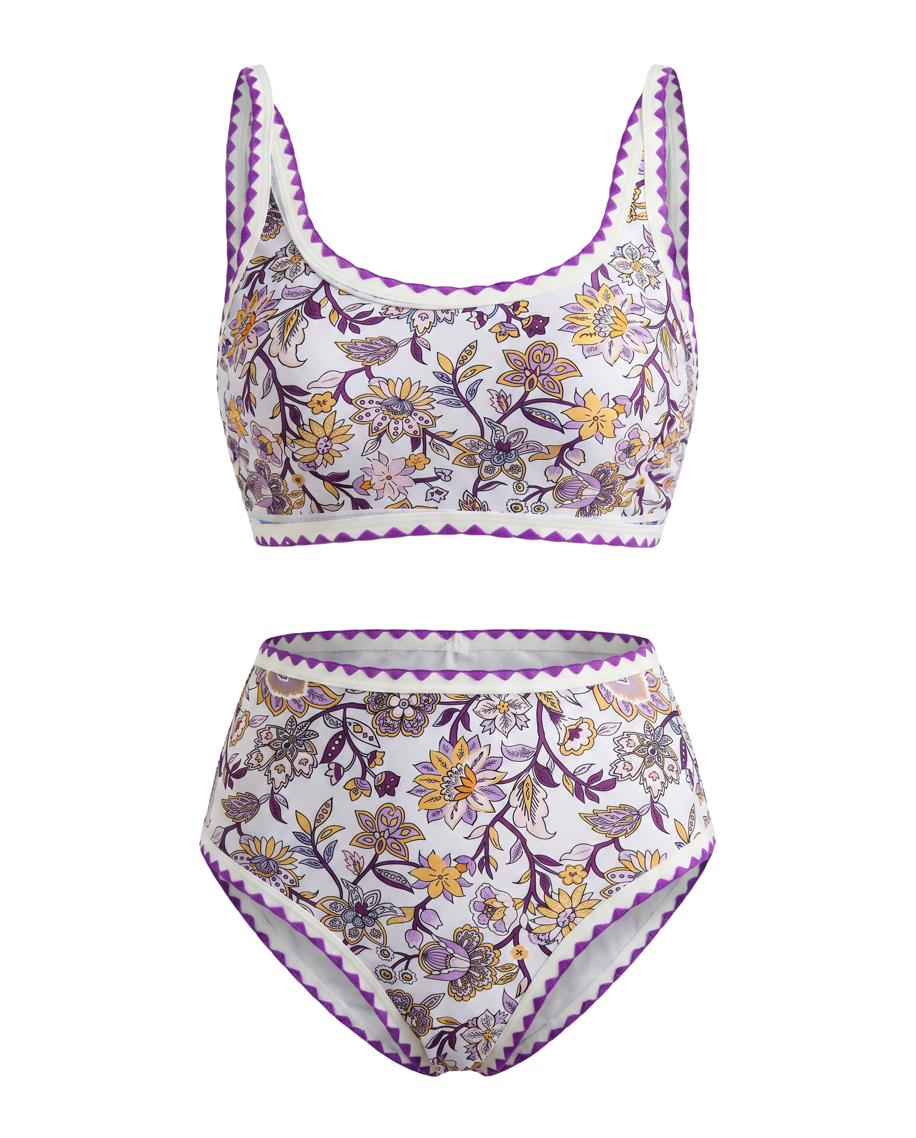 Conjunto de Bikini Floral con Cintura Alta