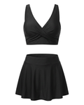 Conjunto de Bikini de Rayas con Cintura Alta