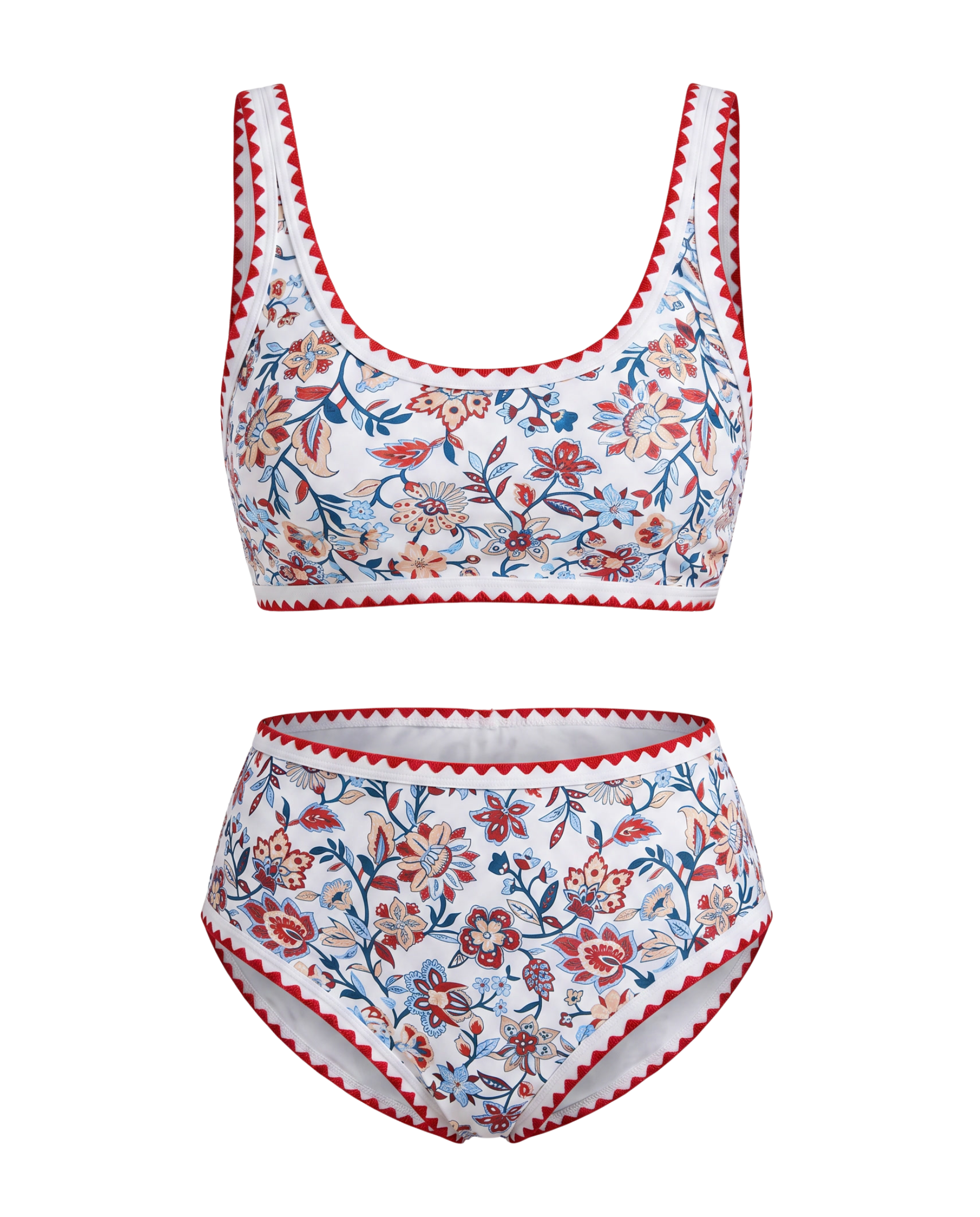 Conjunto de Bikini Floral con Cintura Alta