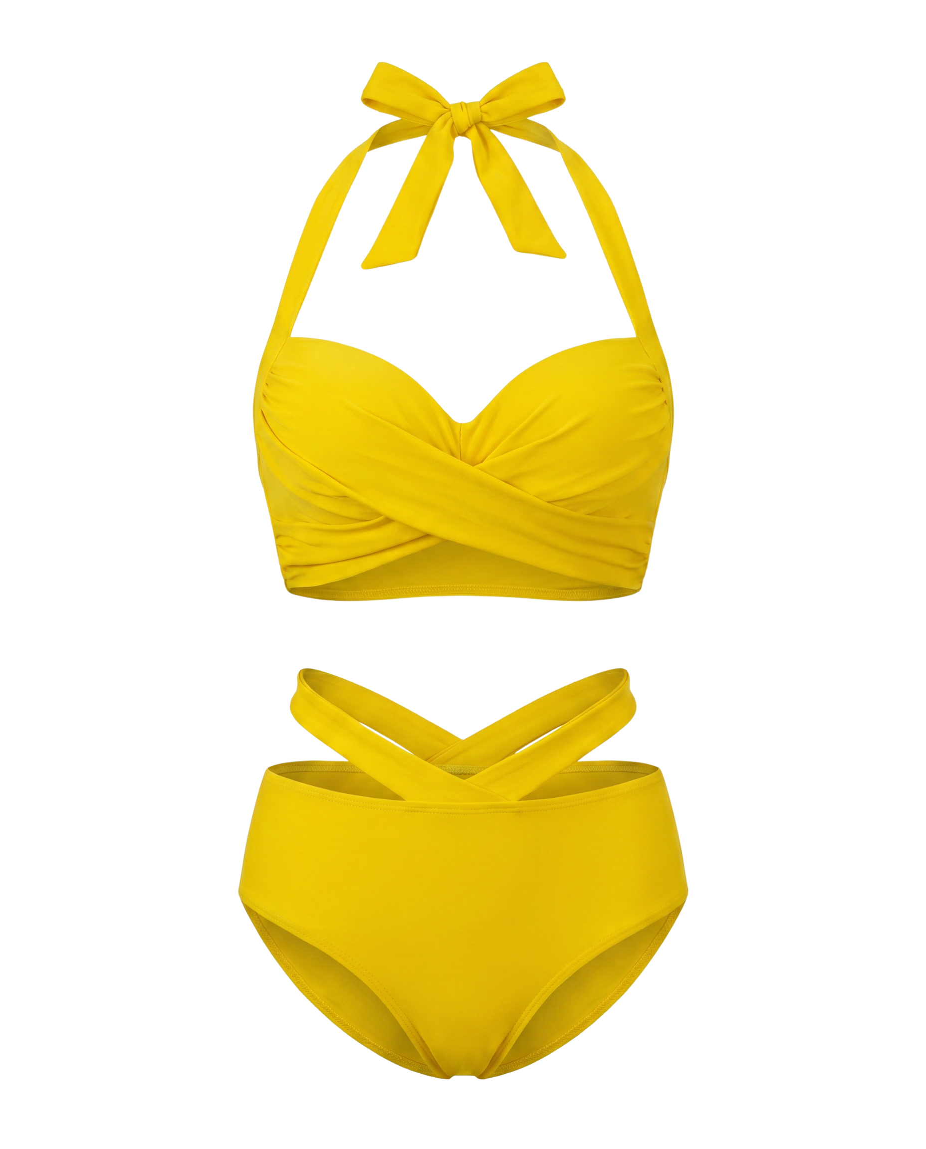 Bikini Halter con Lazo y Top Cruzado