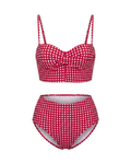 Bikini de Cuadros con Cintura Alta