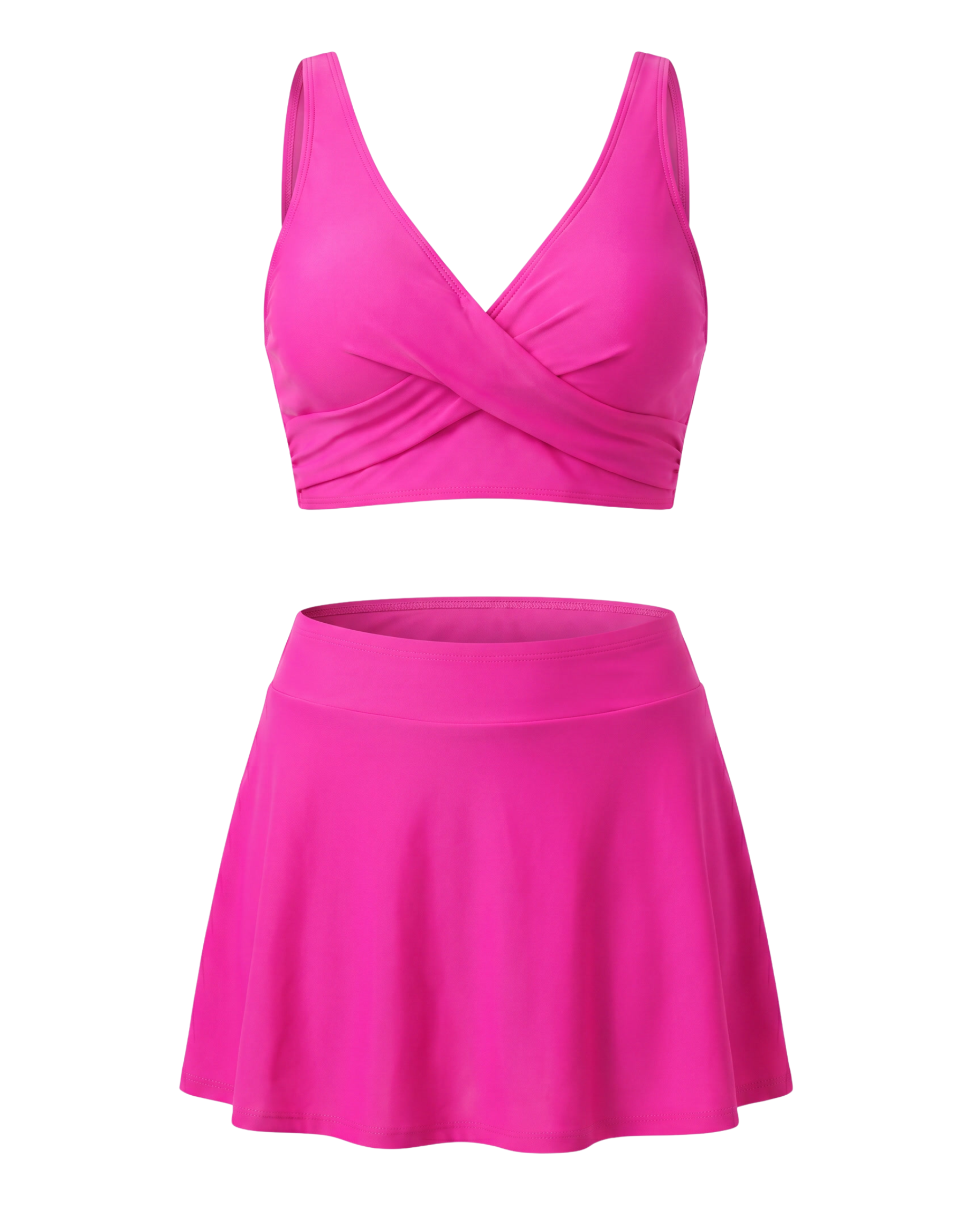 Conjunto de Bikini de Rayas con Cintura Alta