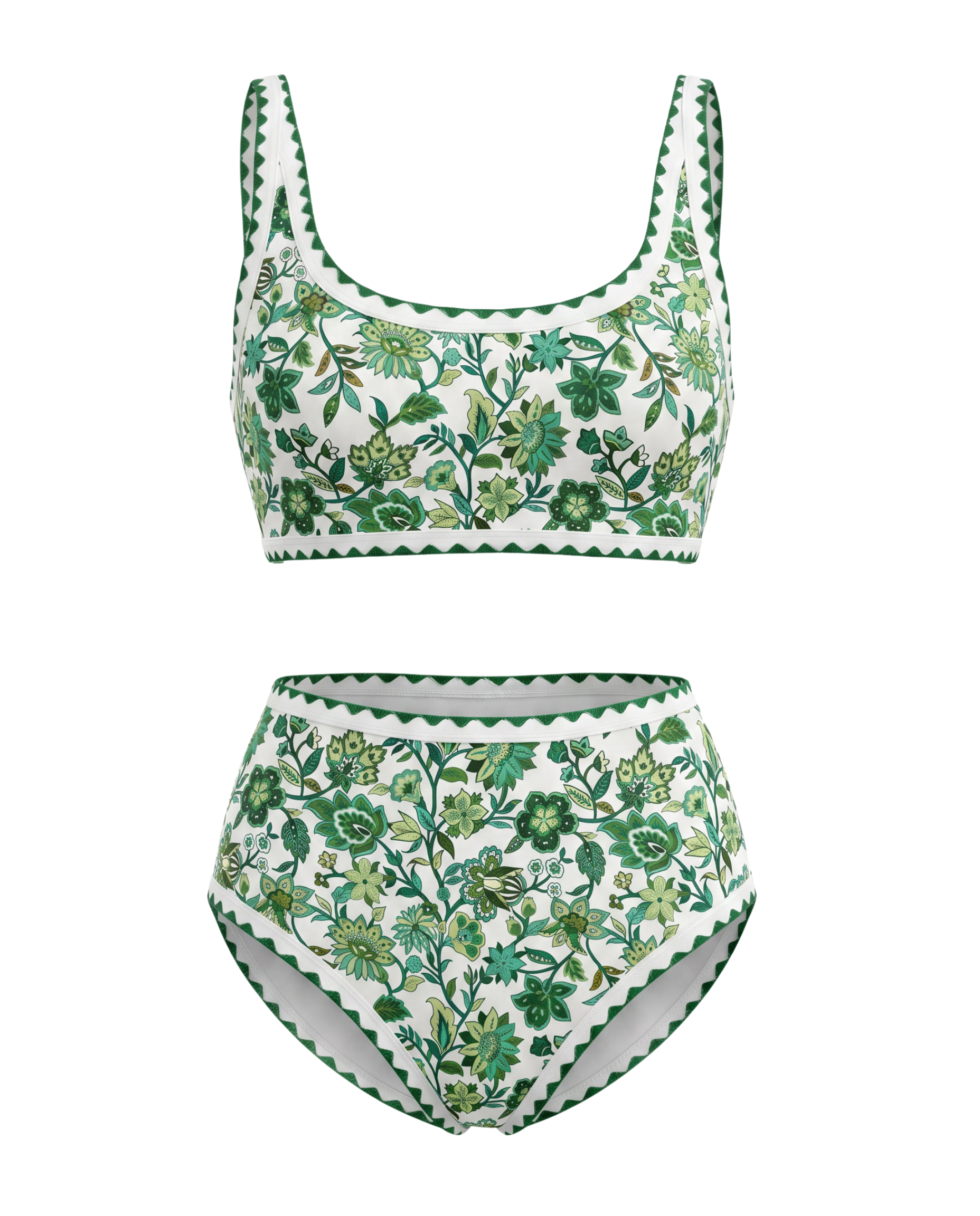 Conjunto de Bikini Floral con Cintura Alta