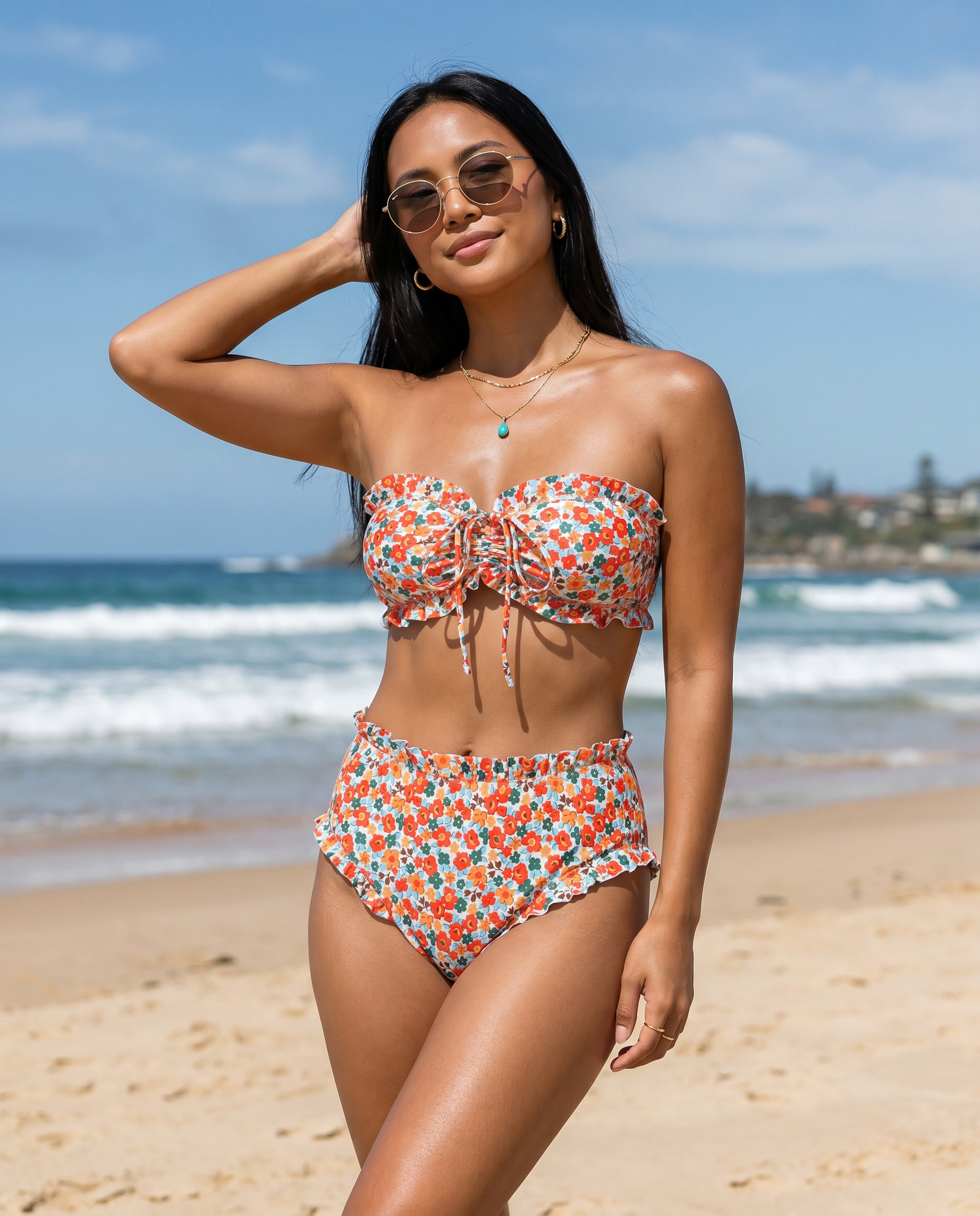 Bikini Floral sin Tirantes