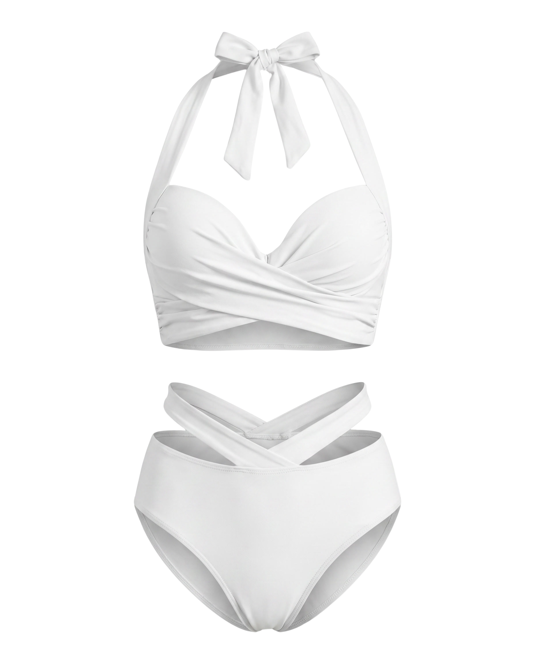 Bikini Halter con Lazo y Top Cruzado