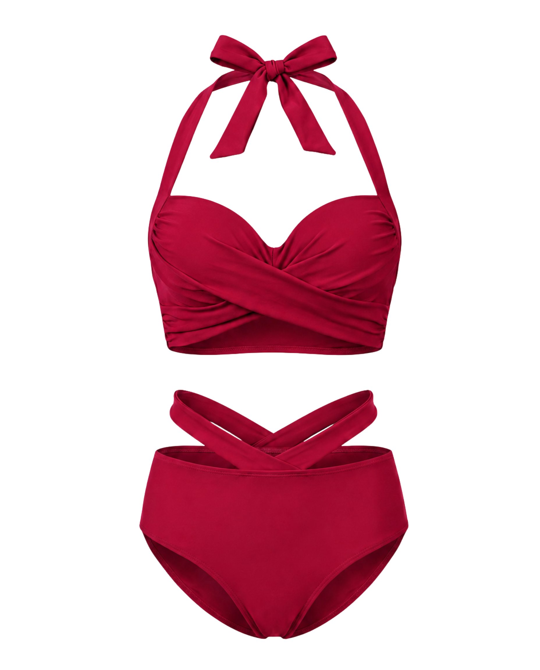 Bikini Halter con Lazo y Top Cruzado