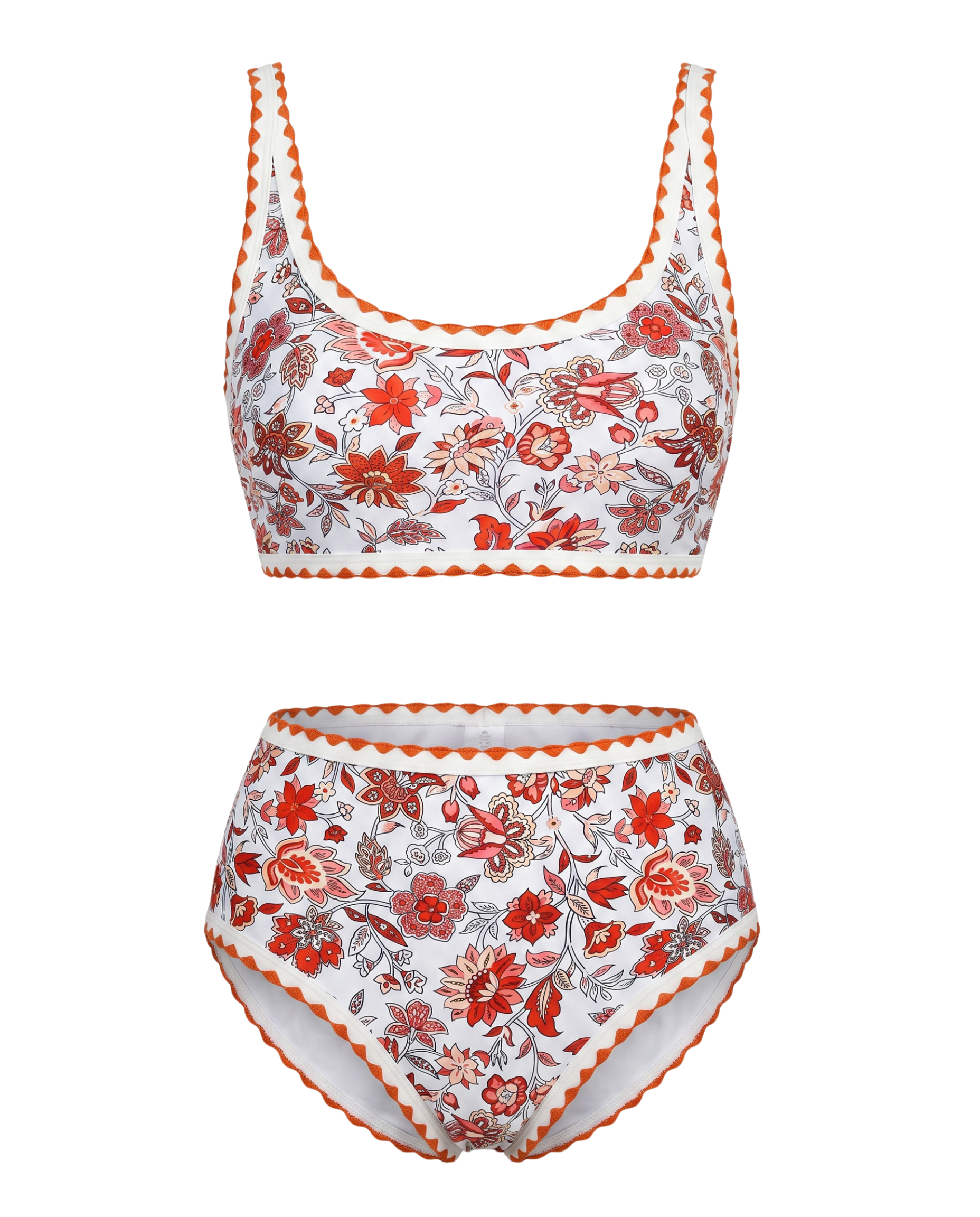 Conjunto de Bikini Floral con Cintura Alta