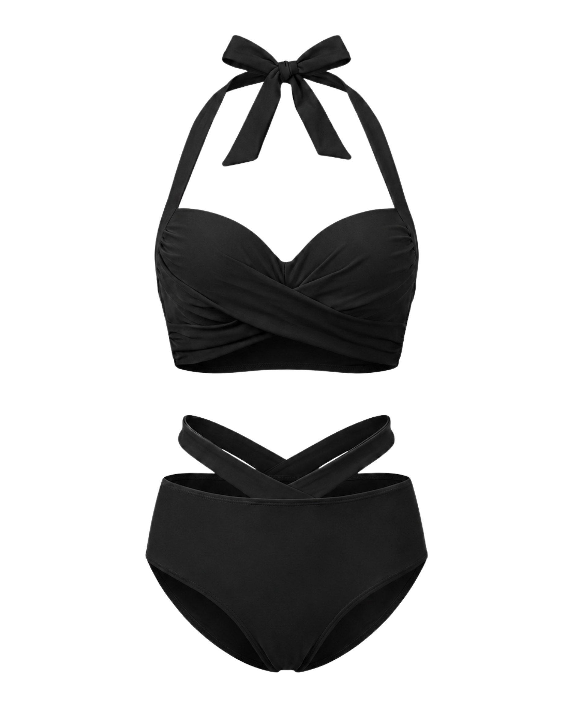 Bikini Halter con Lazo y Top Cruzado